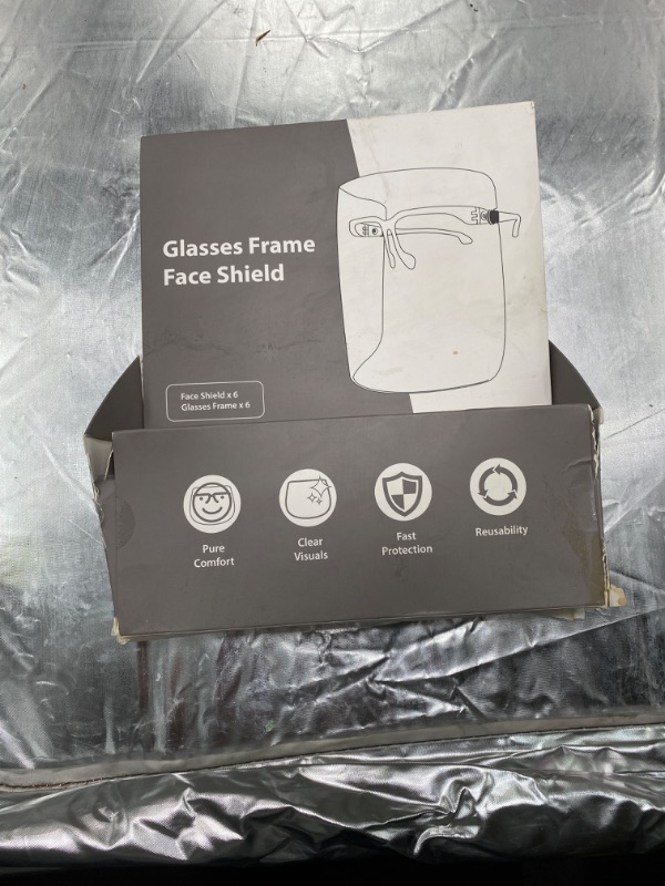 Photo 2 of TCP Global Salon World Safety Face Shields with All Clear Glasses Frames (Pack of 4) - Ultra Clear Protective Full Face Shields to Protect Eyes, Nose, Mouth - Anti-Fog PET Plastic, Goggles