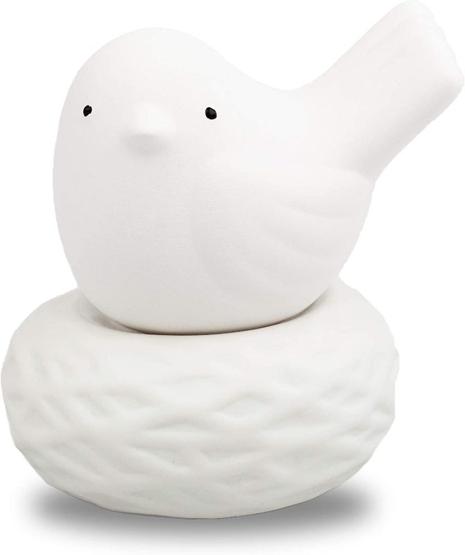 Photo 1 of Lively Breeze Little Bird Nest, Non-Electric Ceramic Diffusers for Essential Oils and Aromatherapy Fragrance, White Ceramic Diffusers in Car or Bathroom and Desk Office Decor, White Vase