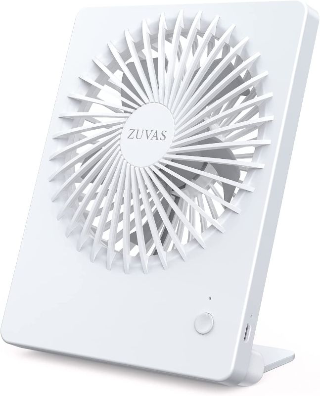 Photo 1 of Zuvas Desk Battery Operated Fan Rechargeable 180°Tilt Folding Personal, Ultra Quiet Small Portable, 3 Speed Adjustable Strong Wind USB Fan For Office Bedroom Home Desktop Camping (White)