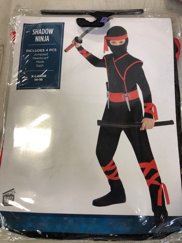 Photo 2 of Amscan Shadow Ninja Children's Costume, Extra-Large SIZE 14-16