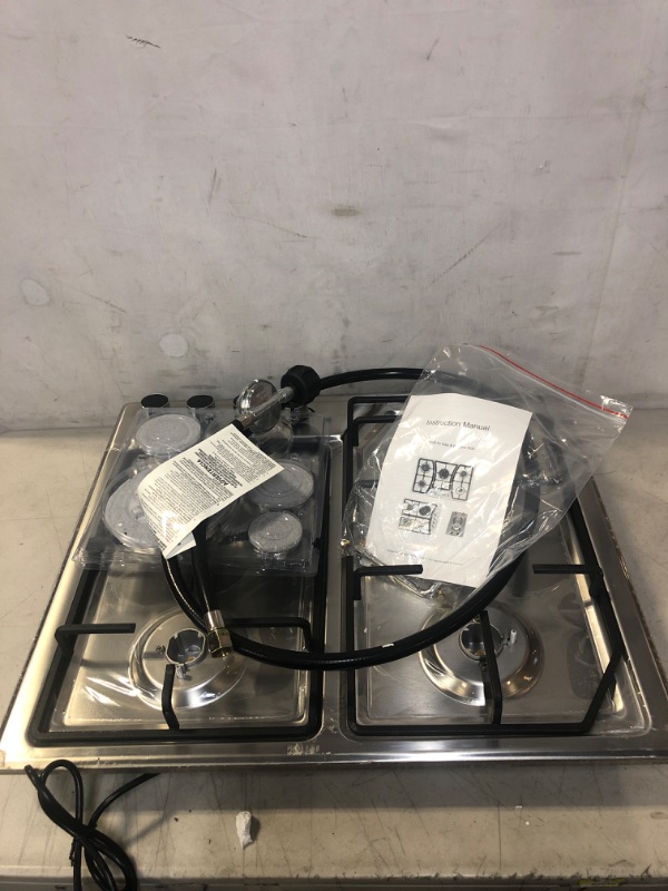 Photo 2 of 22?x20? Built in Gas Cooktop 4 Burners Stainless Steel Stove with NG/LPG Conversion Kit Thermocouple Protection and Easy to Clean (20Wx22L)