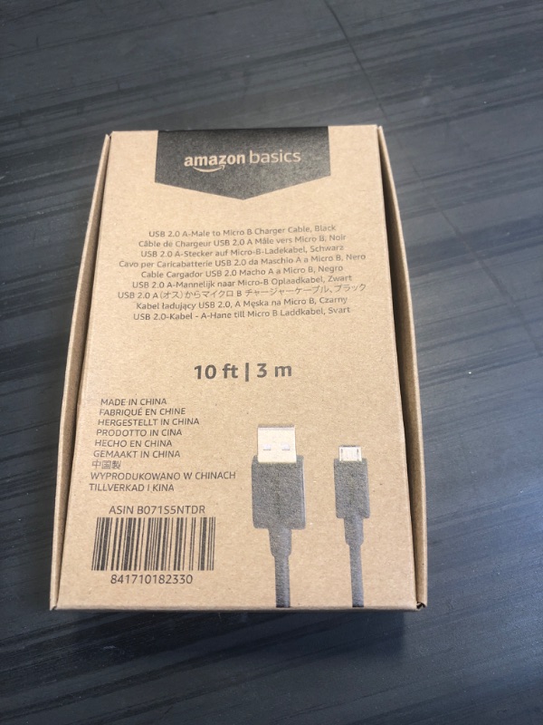 Photo 2 of Amazon Basics USB 2.0 A-Male to Micro B Cable, 10 feet, Black