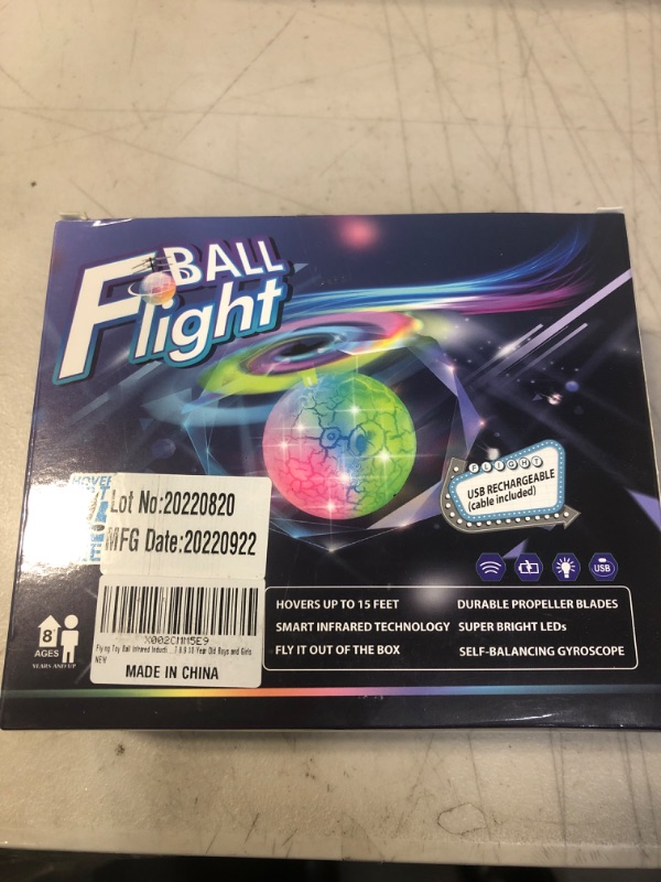 Photo 2 of Flying Toy Ball Infrared Induction RC Flying Toy Built-in LED Light Disco Helicopter Shining Colorful Flying Drone Indoor and Outdoor Games Toys for 3 4 5 6 7 8 9 10 Year Old Boys and Girls