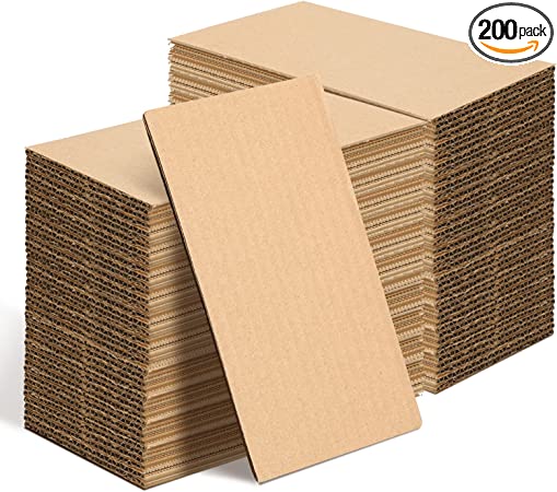 Photo 1 of 200 Pcs Brown Corrugated Cardboard Sheets Large Flat Cardboard Sheets Corrugated Packaging Pads Craft Cardboard Sheets Bulk Flat Inserts for Shipping Mailing Packing, 3 mm Thick (5 x 7 Inch)