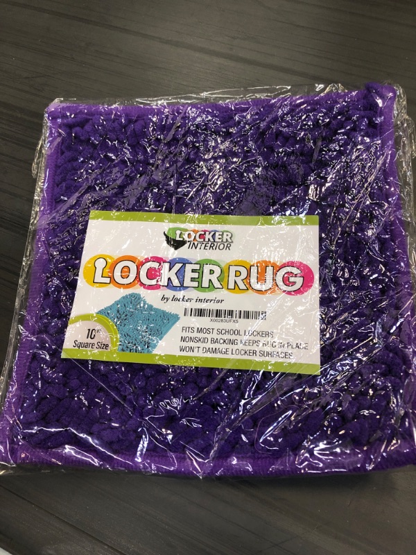 Photo 2 of School Locker Interior 10"" Square Locker Fur Rug Carpet (Purple)