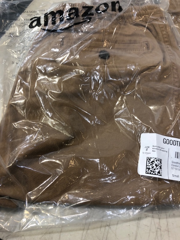 Photo 2 of Goodthreads Men's Slim-Fit 5" Pull-on Comfort Stretch Canvas Short Small Khaki Brown