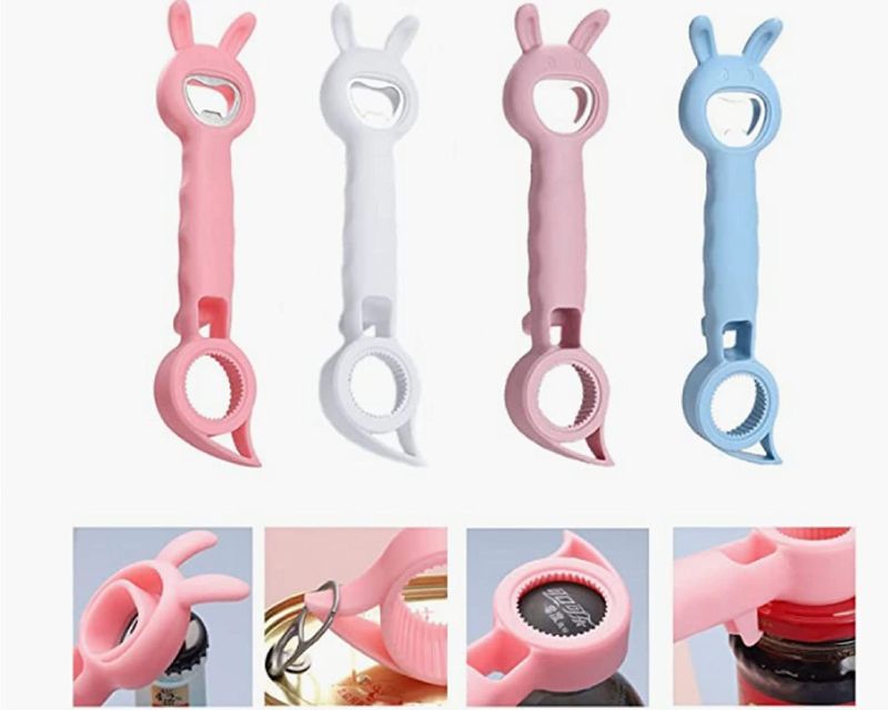 Photo 1 of 4-in-1 beer bottle opener, cute bunny bottle opener 2022 new love multi-function can beer bottle opener (4pcs-mix) (4-in-1 beer bottle opener)