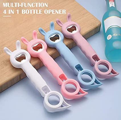 Photo 2 of 4-in-1 beer bottle opener, cute bunny bottle opener 2022 new love multi-function can beer bottle opener (4pcs-mix) (4-in-1 beer bottle opener)