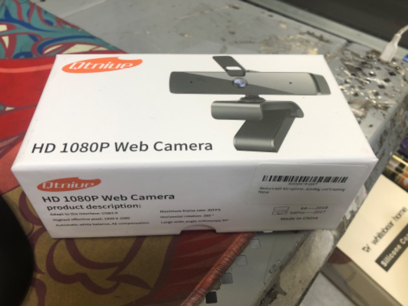 Photo 2 of Qtniue Webcam with Microphone and Privacy Cover, FHD Webcam 1080p, Desktop or Laptop and Smart TV USB Camera for Video Calling, Stereo Streaming and Online Classes 30FPS