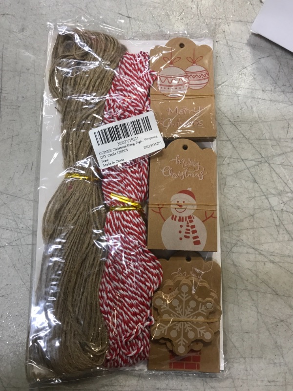 Photo 2 of CCINEE Christmas Hang Tags,Xmas Kraft Paper Tag with Twine String for Gift Wrapping DIY Crafts,120PCS