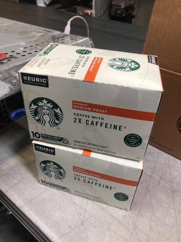 Photo 2 of 2x Starbucks Coffee, Ground, Medium Roast, K-Cup Pods - 10 pack, 0.43 oz pods
Best By: April 15, 2023