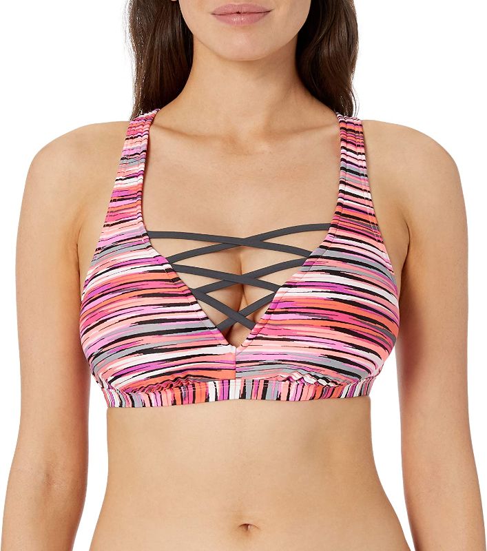 Photo 1 of Amazon Brand - Coastal Blue Women's Swimwear Lace up Front Bikini Top
Size: S(4-6)