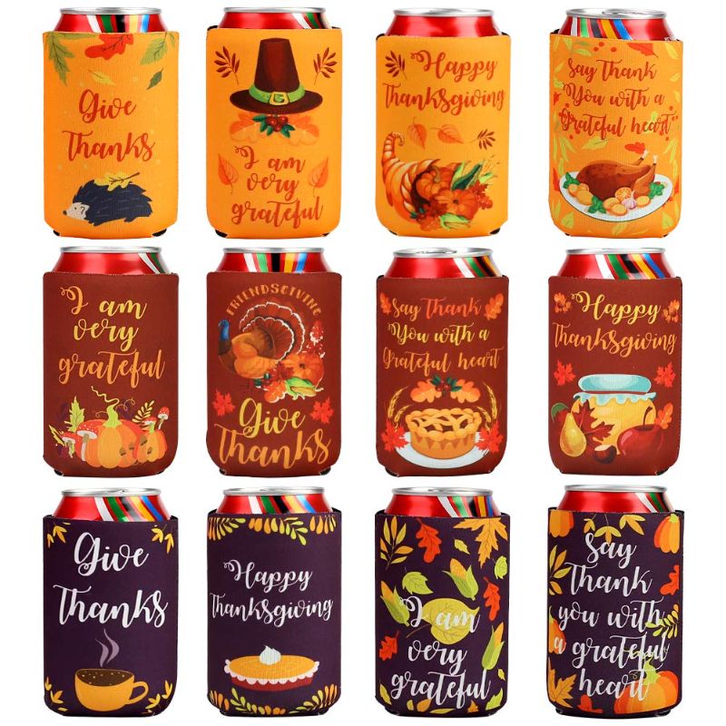 Photo 1 of 3 otters Thanksgiving Can Coolers, 12PCS Fall Beer Can Coolies Thankful Grateful & Stuffed Can Coolers, Thanksgiving Favors, Friendsgiving 2022
2 PACK 