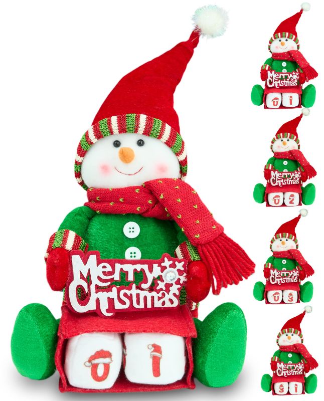 Photo 1 of Holiday Countdown Calendar 2023 Gift for Kids Boy Girl Classroom Home Office Decorations Snowmen Collections Stuffed Animal Plush Festival Unique Calendar