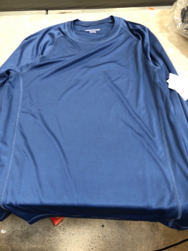 Photo 2 of Amazon Essentials Men's Long-Sleeve Quick-Dry UPF 50 Swim Tee X-Small Blue