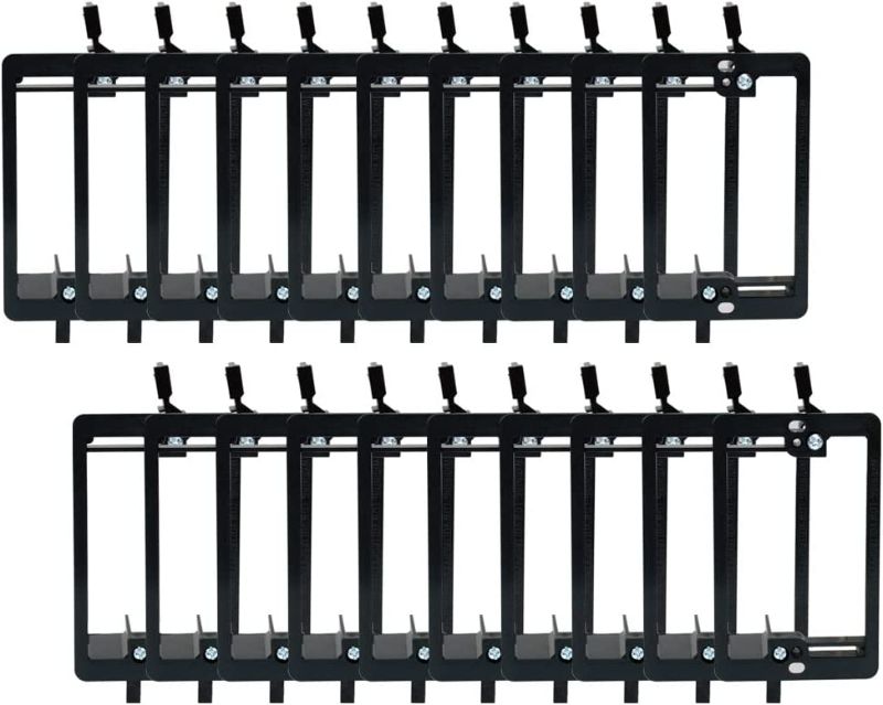 Photo 1 of YOEMELY Low Voltage Mounting Bracket ( 1-Gang, 20 Pack ) for Passing Though Telephone Wires, Network Cables, HDMI Cables, Coaxial Cables, Speaker Cables, 40 Screws and Cutting Templates Included
