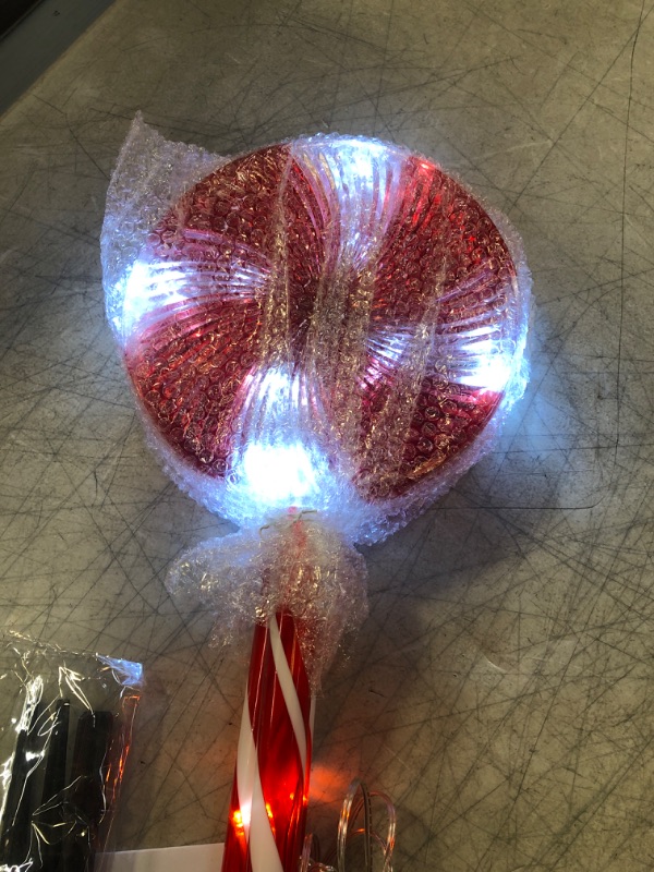 Photo 1 of 3 Pack Candy Cane Lights Outdoor Pathway,Christmas Lollipops Peppermint Pathway Lights Candy Cane Pathway Lights Christmas Decorations
