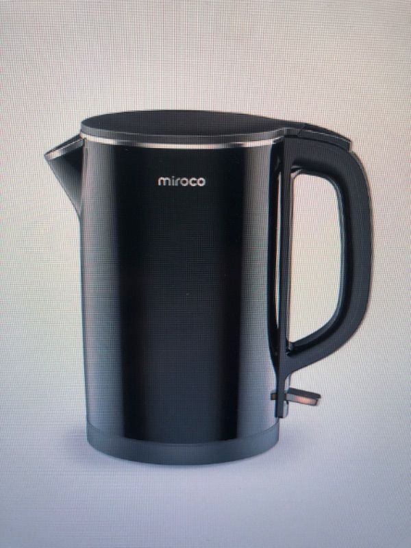 Photo 1 of Electric Kettle, miroco 1.5L Double Wall 100% Stainless Steel BPA-Free Cool Touch Tea Kettle, Black
