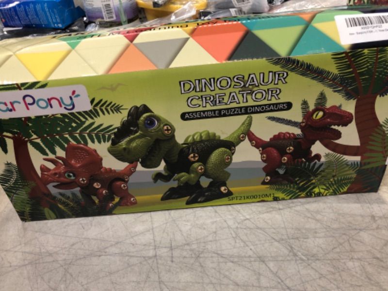 Photo 2 of 3 Pcs Take Apart Dinosaur Toys for 3 4 5 6 7 Year Old Boys Birthday Gifts with Dinosaur Eggs, Kids STEM Toys Dinosaur Toys for Kids 3-5 5-7 with Electric Drill