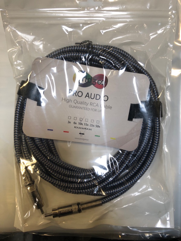 Photo 2 of Bridgee RCA Stereo Audio Cable 10ft, Male to Male for Home Theater, HDTV, Gaming Consoles, Hi-Fi Systems