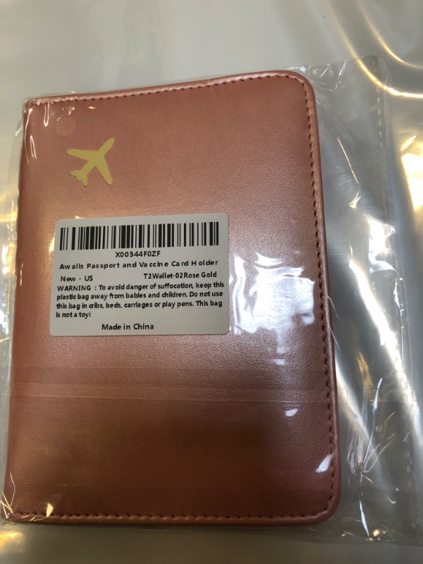 Photo 2 of  Passport and Vaccine Card Holder Combo Rfid Blocking, Passport Holder with Vaccine Card Slot Fits 4.3 X 3.5 inches Vaccine Card, Travel Essentials Passport Cover with Vaccine Card Holder for Women and Men Rose Gold