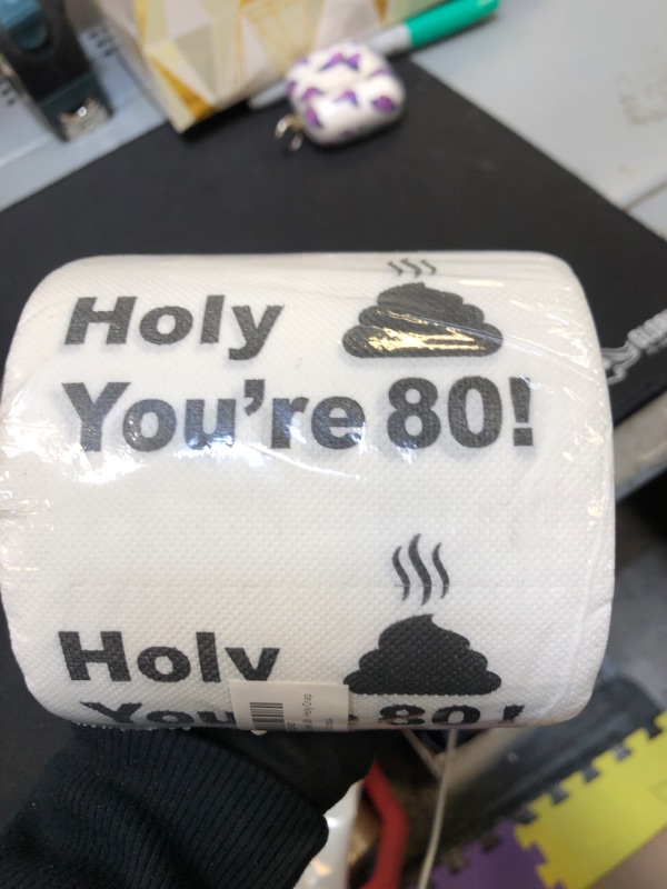Photo 2 of 80th Birthday Decorations For Men Women - Toilet Paper 80 Birthday Gifts Funny Joke Present - Novelty Great Hilarious Gag Laugh Toilet Paper
