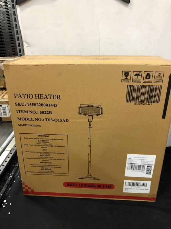 Photo 2 of Antarctic Star Patio Heater Electric Heater,Vertical indoor/outdoor garden heater, Height and Angle adjustable,Remote control IP65 rated, Quiet operation, energy saving, Quick heating for 3 seconds, Maximum power 1500W, ETL
FACTORY SEALED OPENED FOR INSPE