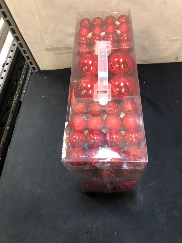 Photo 3 of 101 Piece Christmas Balls Ornaments Luxury Set Xmas Tree Topper and Hang Rope, Emopeak Christmas Baubles - Shatterproof Mini Holiday Balls for Christmas Decorations
