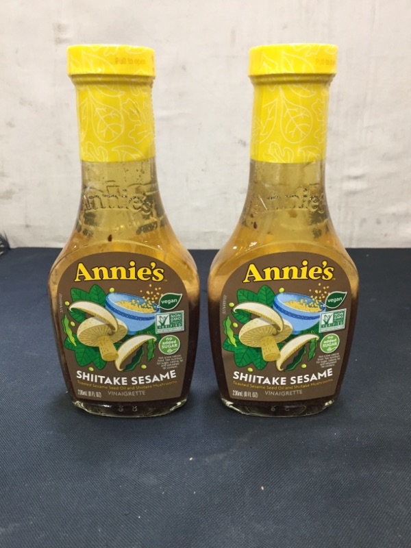 Photo 2 of 2 PACK Annie's Natural Shiitake Sesame Salad Dressing, Non-GMO, 8 fl oz
BEST BEFORE SEPT 17 2023