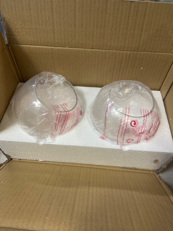 Photo 2 of 2 Pack Seeded Clear Glass Globe Lamp Shades,Replacement Lampshade Covers for Light Fixture Wall Sconces Pendant Lighting Vanity Light Table Floor Lamp,1.65"Fitter, 5.9"Diameter Seeded 2 pack