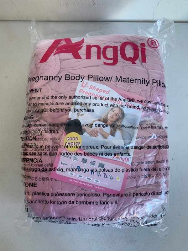 Photo 3 of AngQi Pregnancy Body Pillow,Maternity Body Pillow with Pillow Cover,U Shaped Body Pillow (Pink)