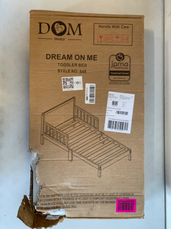 Photo 4 of Dream On Me Brookside Toddler Bed In Pebble Grey, Greenguard Gold /JPMA Certified, Low To Floor Design, Non-Toxic Finish, Safety Rails, Made Of Pinewood