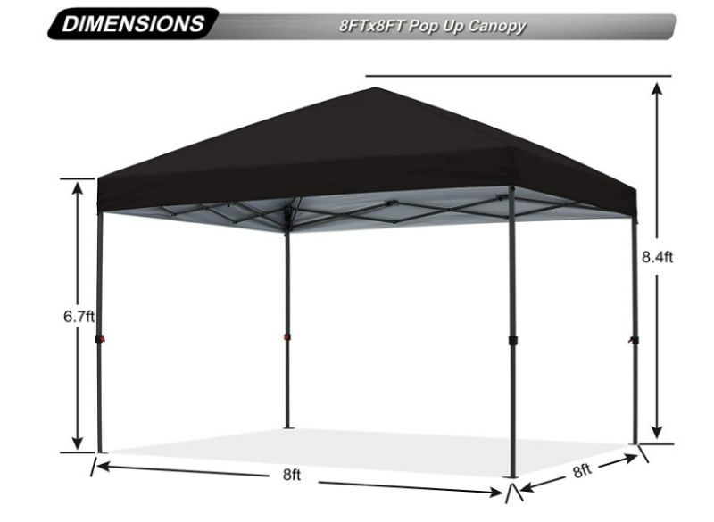 Photo 2 of ABCCANOPY Durable Easy Pop up Canopy Tent 8x8, Black