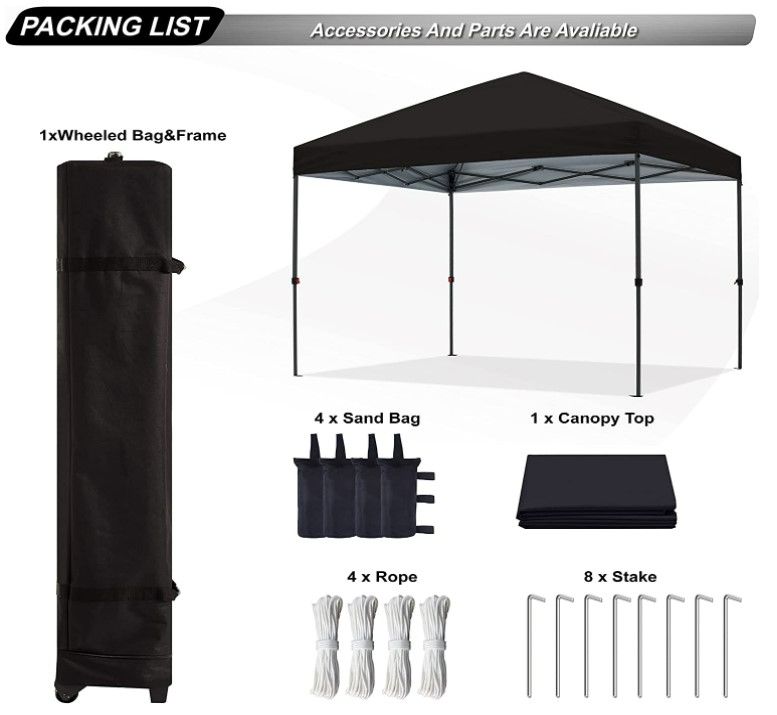 Photo 4 of ABCCANOPY Durable Easy Pop up Canopy Tent 8x8, Black