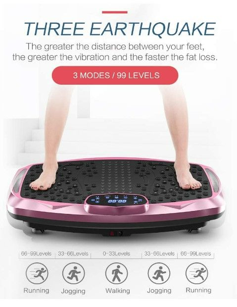 Photo 3 of nimto Vibration Plate Exercise Machine Whole Body Workout Vibration Fitness Platform for Home Fitness & Weight Loss + BT + Remote, 99 Levels