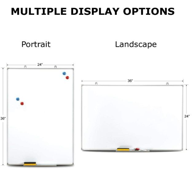 Photo 2 of Magnetic Whiteboard/ Dry Erase Board 24 x 36 Inch, Ultra-Slim & Lightweight Wall Mount White Board, Aluminum Frame