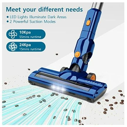 Photo 3 of ORFELD Cordless Vacuum Cleaner, 24000Pa Powerful Stick Vacuum, 50 Mins Runtime, 6 in 1 Lightweight Hardwood Floor Vacuum for Home Carpet Pet Hair