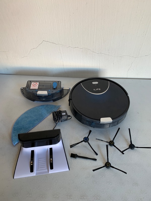 Photo 4 of ILIFE V80 Max Robot Vacuum Cleaner, Wi-Fi Connected, 2000Pa Max Suction, Works with Alexa, 750ml Dustbin, Tangle-Free Suction Port, Self-Charging, Ideal for Hard Floor, Pet Hair and Low Pile Carpet
