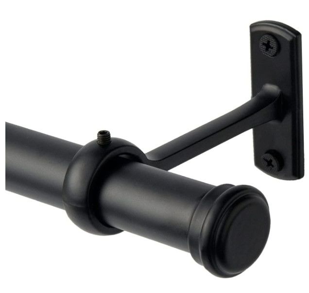 Photo 1 of 1 Inch Curtain Rods 144 to168 Inch,Room Divider Curtain Rod,Hanging Curtain Rod&Wall Mount with Brackets, Outdoor Curtain Rod, Curtain Rods for Windows 144 to 168-Inch: Black (144''-168'')