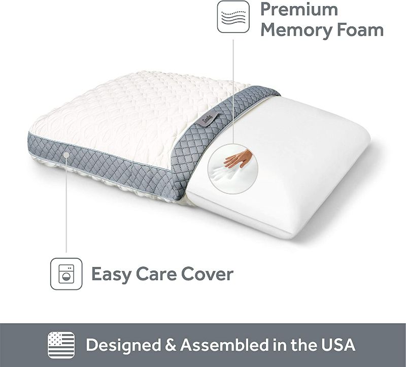 Photo 3 of Sealy Molded Memory Foam Pillow, 16 inches x 24 inches x 5. 75 inches, White, Grey
