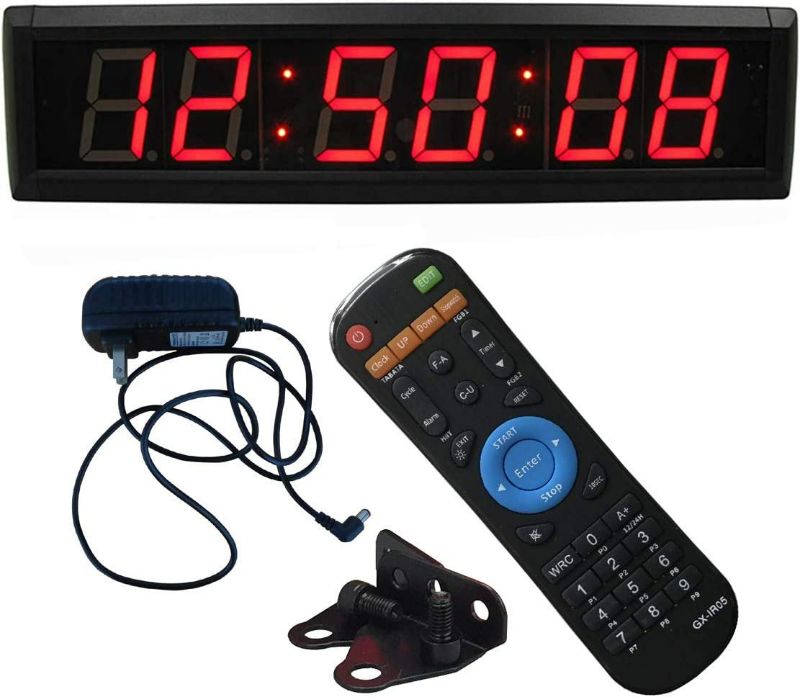 Photo 1 of Ledgital Countdown Timer Cock, Digital Wall Clock for Conference/Church/Classroom/Gym with EMOM Timer, Large Wall Mount Digial Wall Clock with 12/24 Hour Display, w/ IR Remote

