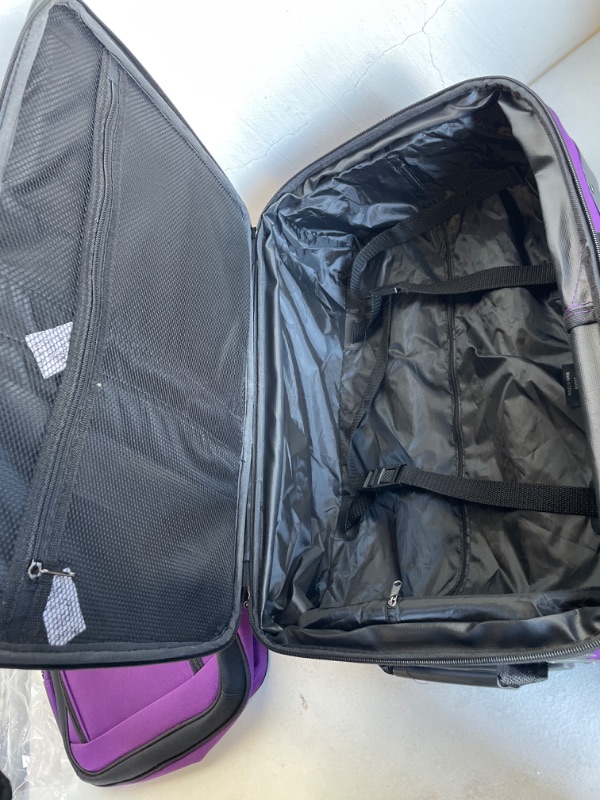 Photo 5 of U.S. Traveler Rio Rugged Fabric Expandable Carry-on Luggage Set, Purple, 2 Wheel
