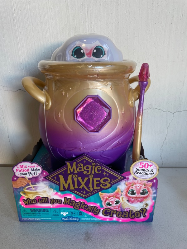 Photo 3 of Magic Mixies Magical Misting Cauldron with Interactive 8 inch Pink Plush Toy and 50+ Sounds and Reactions
