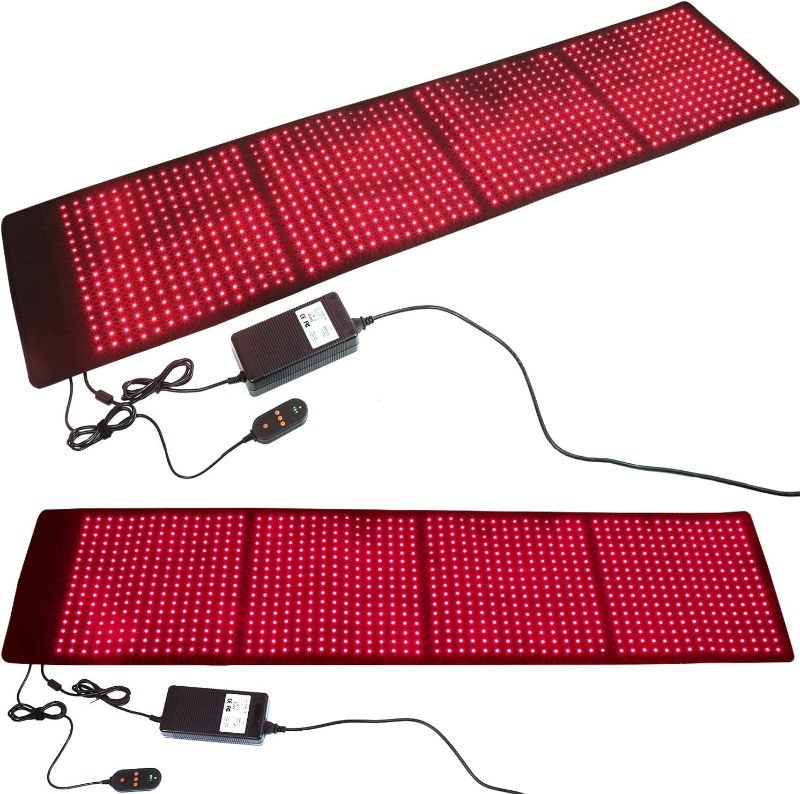 Photo 2 of CAMECO Near Infrared & Red Light Therapy Pad for Full Body, 1920pcs 850nm & 960pcs 660nm LED Light Therapy Device Mat for Back Shoulder Joint Pain Relief & Skin Care, Pulse Mode for Deep Penetration
