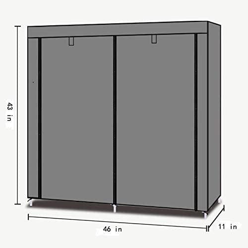 Photo 2 of TXT&BAZ 36-Pairs Portable Shoe Rack Double Row with Nonwoven Fabric Cover (7-Tiers Black)
