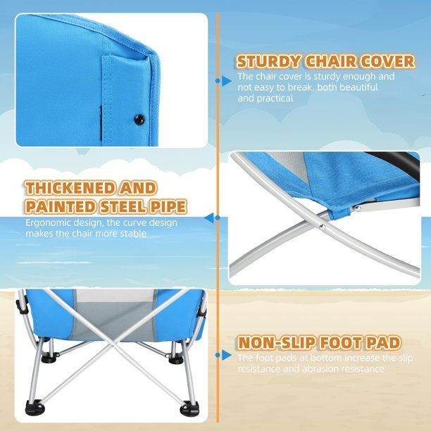 Photo 2 of NUOLUX Clispeed 1 Set Folding Beach Chair Oxford Cloth Camping Chair Heavy Duty Foldable Chair Outside Lawn Beach Chair
