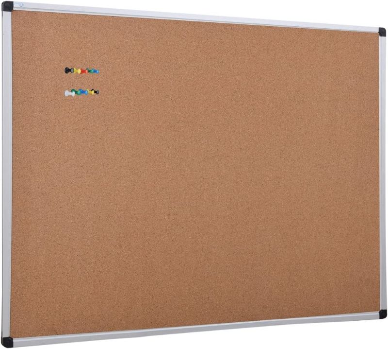 Photo 1 of XBoard Cork Board 36 x 24, Notice Cork Bulletin Board , Corkboard with Aluminum Frame and Push Pins for Display
