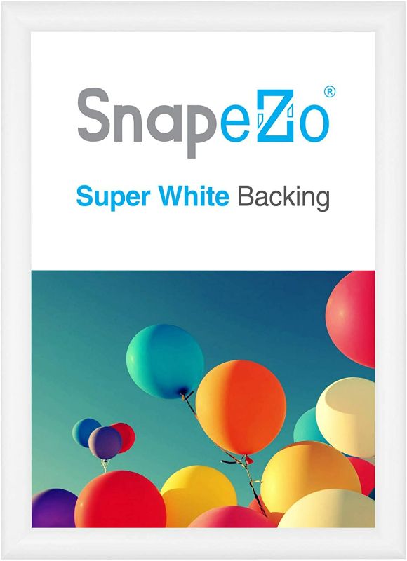 Photo 1 of SnapeZo White Poster Frame A3 Size, 1 Inch Aluminum Profile, Front-Loading Snap Frame, Wall Mounting, Sleek Series

