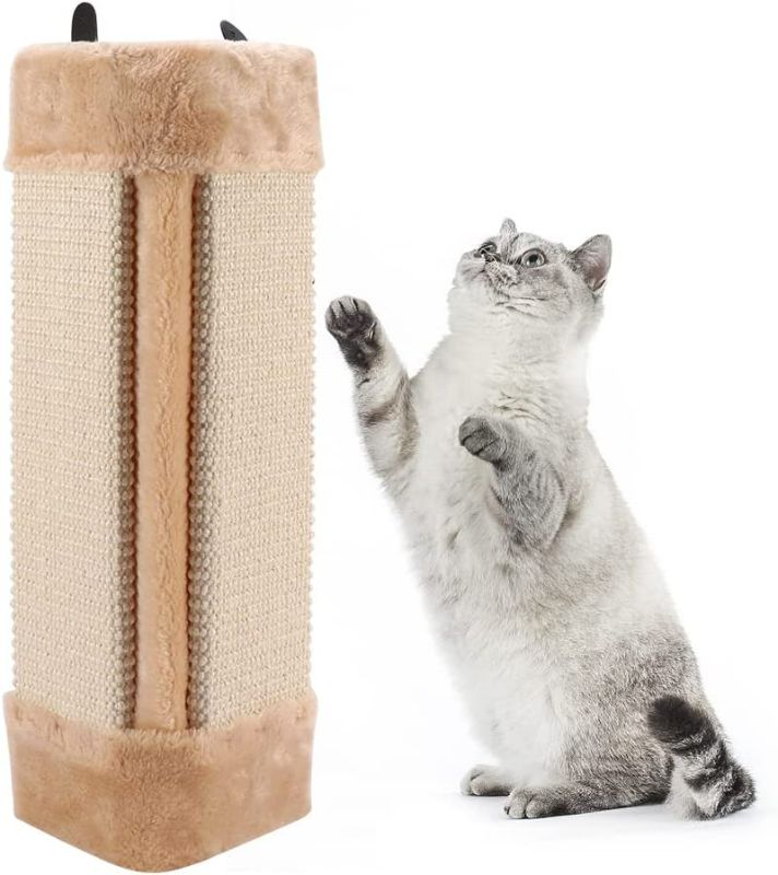 Photo 2 of KASCLINO Wall Mounted Cat Scratching Post, Sisal Rope Cat Scratcher Board Hanging Couch Guard Pad Couch Sofa Chair Furniture Protec-t Corner Pet Supplies

