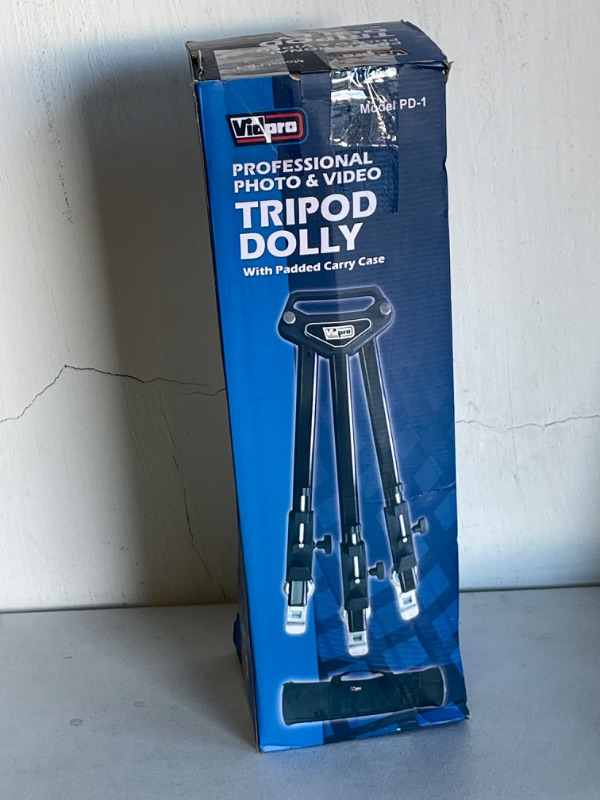 Photo 2 of Vidpro PD-1 Professional Tripod Dolly - Heavy Duty with Adjustable Leg Mount with Locking Wheels and Carrying Case Compatible with Most Tripods Perfect for Cameras Camcorder and Lighting Equipment